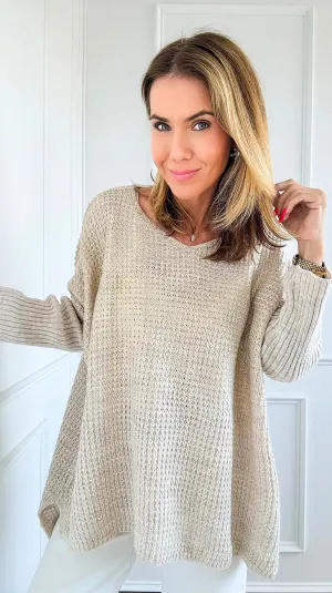 Luminous Italian Sweater- Ecru/Gold