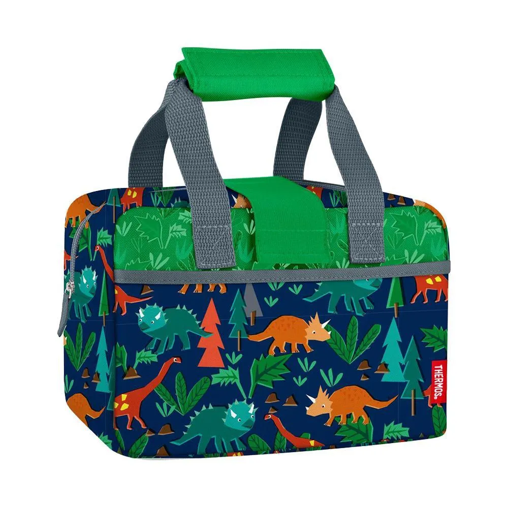 LUNCH DUFFLE WITH 12oz. SOLID BOTTLE WOODLAND DINO