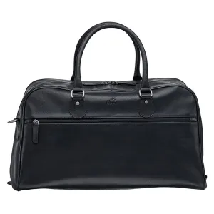 Mancini Leather Classic Duffle Bag, 21.5" x 11" x 14", Black