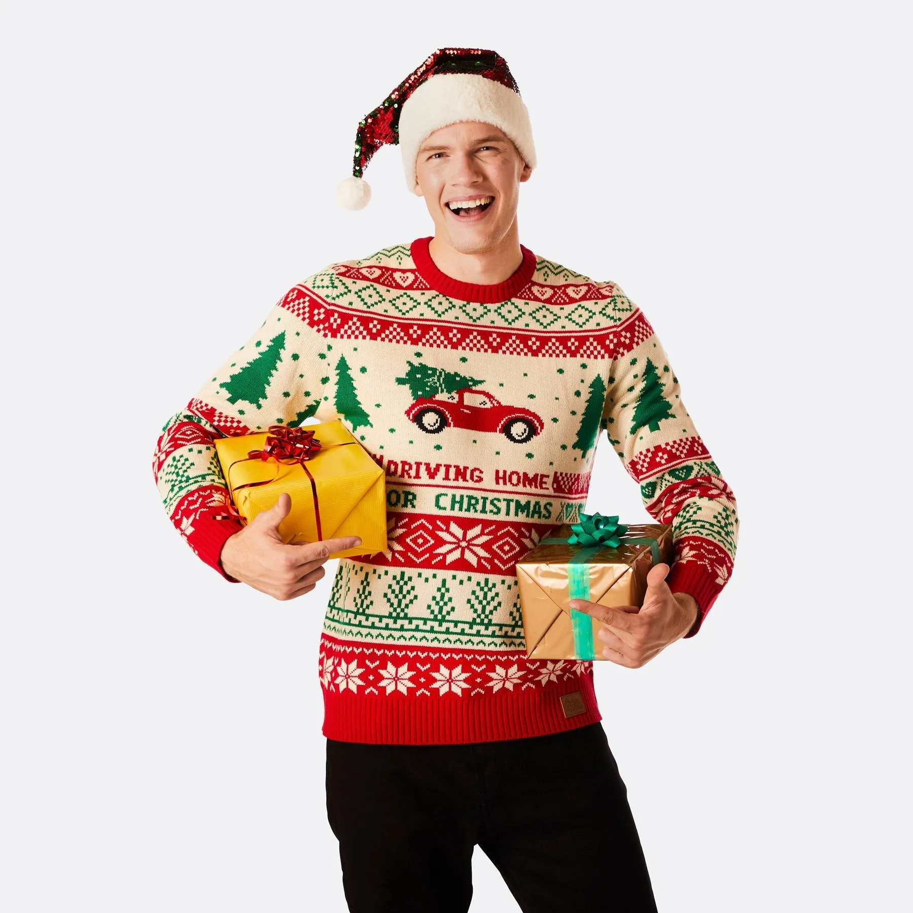 Men's Driving Home Christmas Jumper