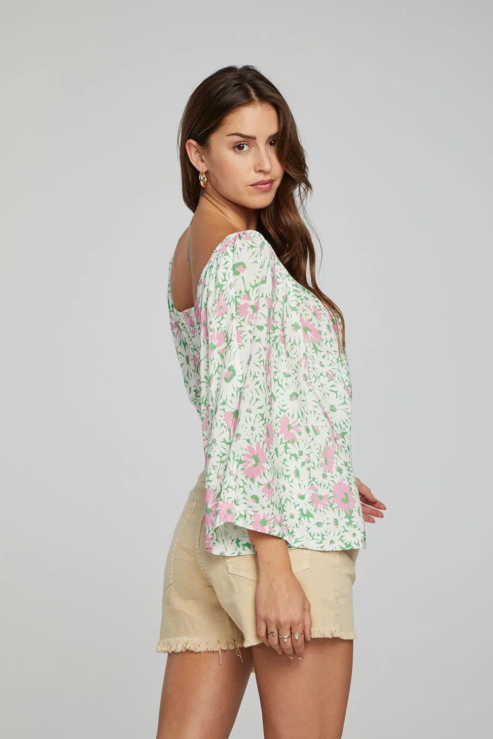 Monarch Crop Top - Grass Daisy Floral