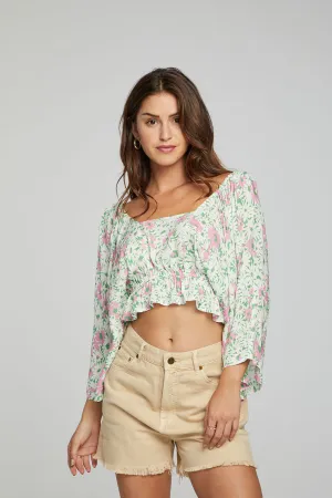 Monarch Crop Top - Grass Daisy Floral