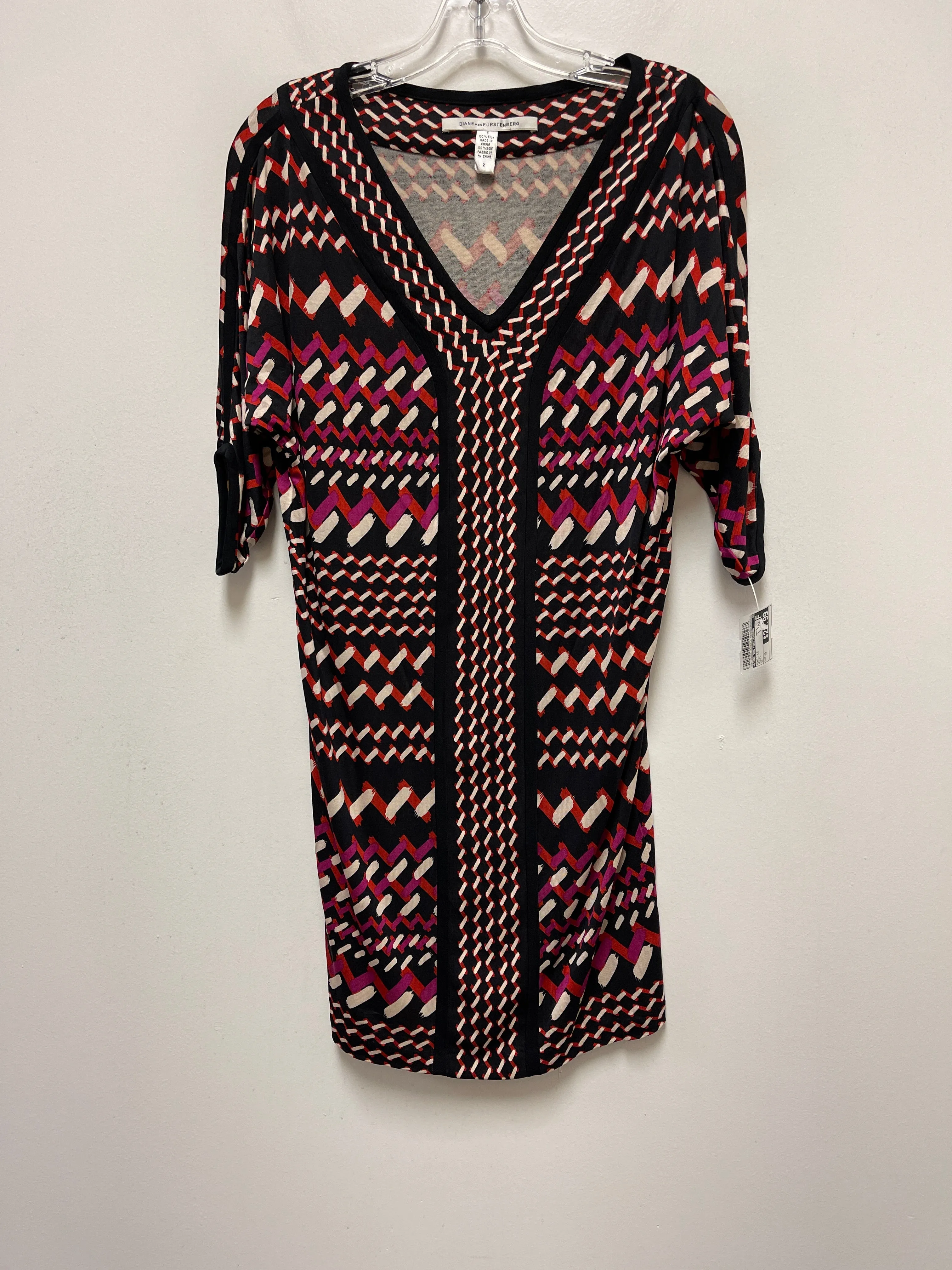 Multi-colored Tunic Long Sleeve Diane Von Furstenberg, Size Xs