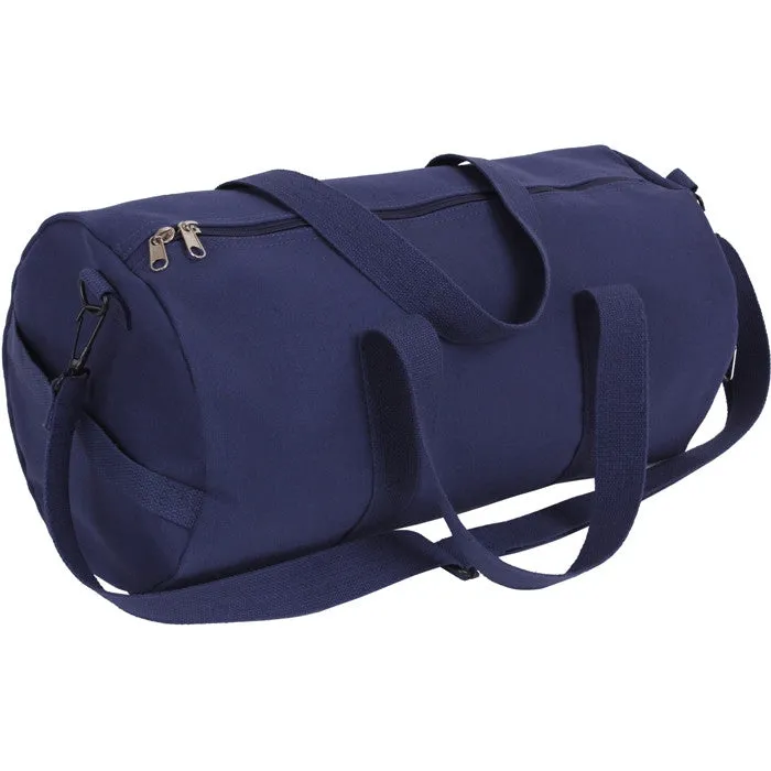 Navy Blue Heavyweight Cotton Canvas Duffle Bag Sports Gym Shoulder & Carry Bag 19"x9"x9"