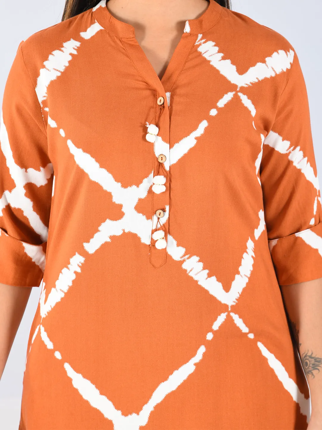 Neeru's Women Rust Color Rayon Fabric Tunic "50"