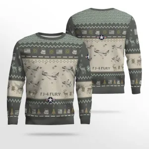 North American FJ-4 Fury FJ4_Aircraft Ugly Sweater, Ugly Sweater Christmas Shirt for Men Dad Veteran