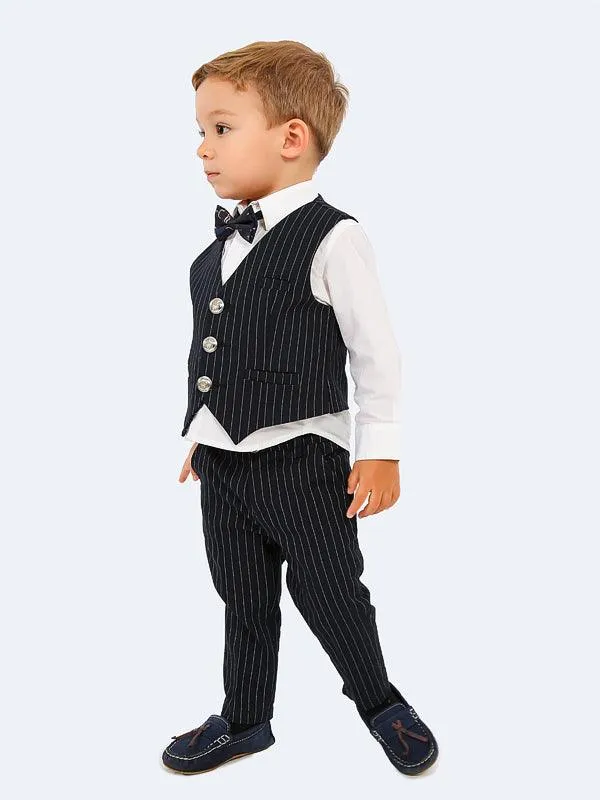 One Friday Black Infant Striped Waist Coat