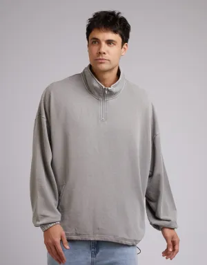 Oversized 1/4 Zip Jumper Grey