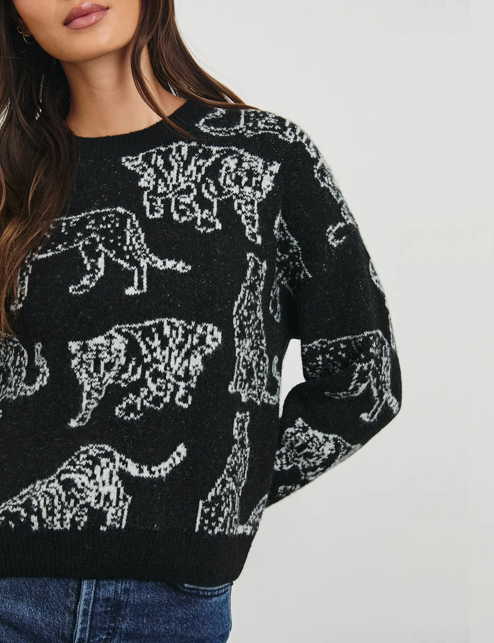 Perci Sweater, Charcoal Cats