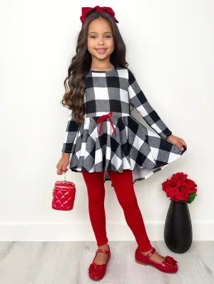 Plaid Hi-Lo Tunic and Legging Set