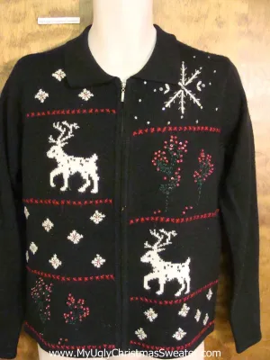 Prancing Reindeer Corny Cheesy Christmas Sweater