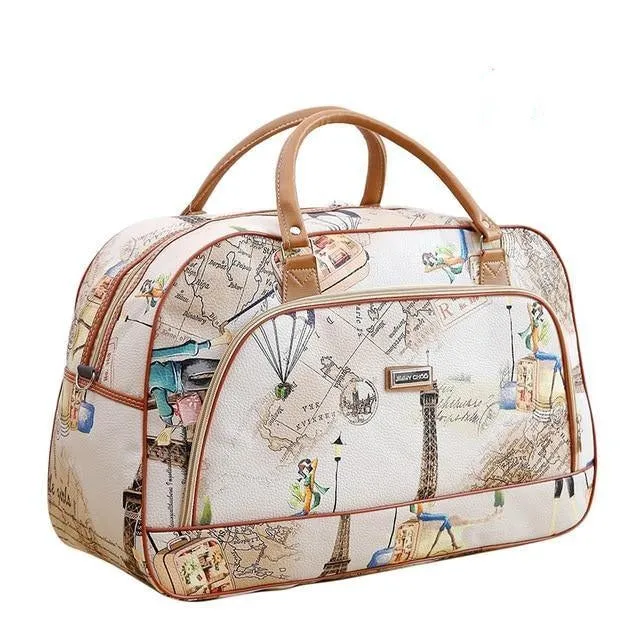 PU Leather Waterproof Travel Duffle Bag