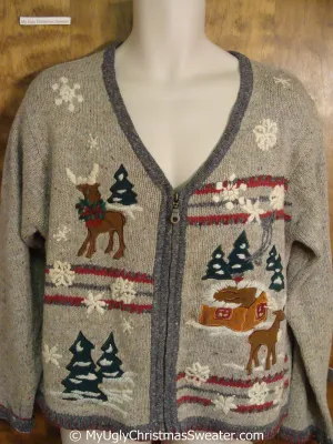 Reindeer in a Winter Wonderland Ugly Christmas Sweater