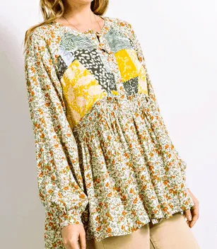 Rust Printed Tunic Top