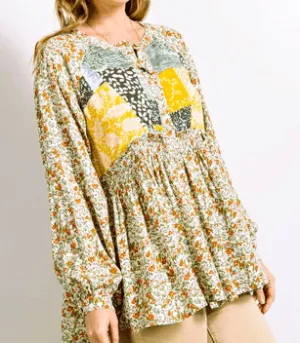 Rust Printed Tunic Top