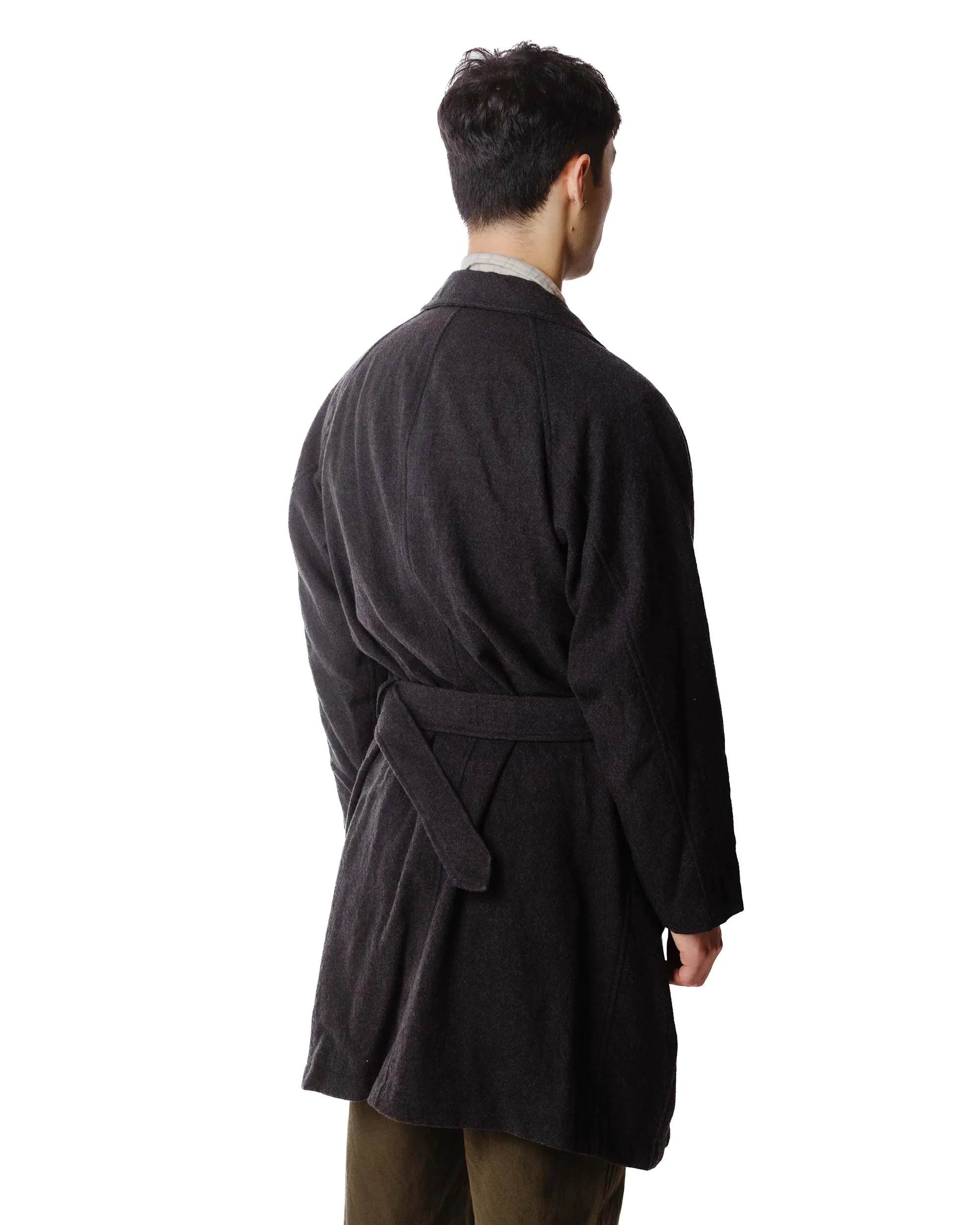 Sage de Cret Wool Twill Tumbler Balmacaan Coat With Belt Charcoal