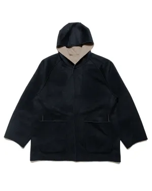 ssstein Reversible Hooded Half Coat Navy/Grey Khaki