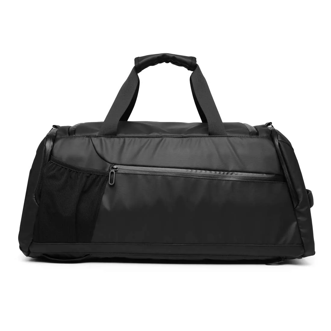 THE CLOWNFISH Tuguan Water Resistant Polyester Business Travel Duffle Bag With Shoe Compartment (Black), 28 CM