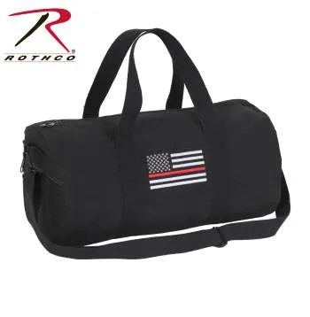 Thin Red Line Canvas Shoulder Duffle Bag - 19 Inch