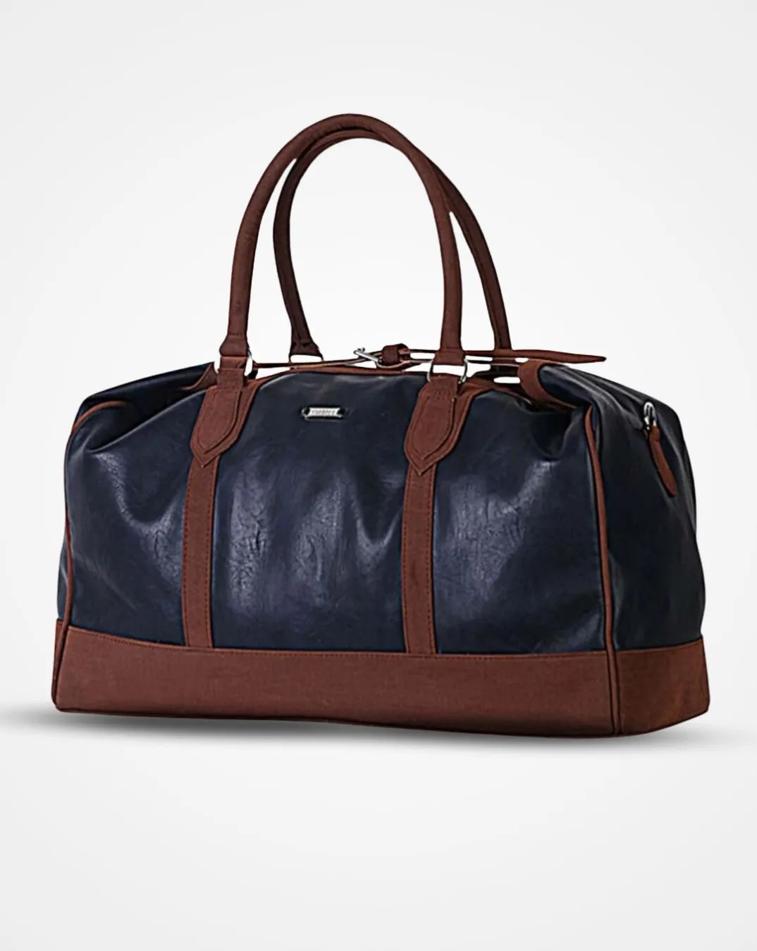 Top Tie Blue & Brown Leatherette Duffel / Luggage bag