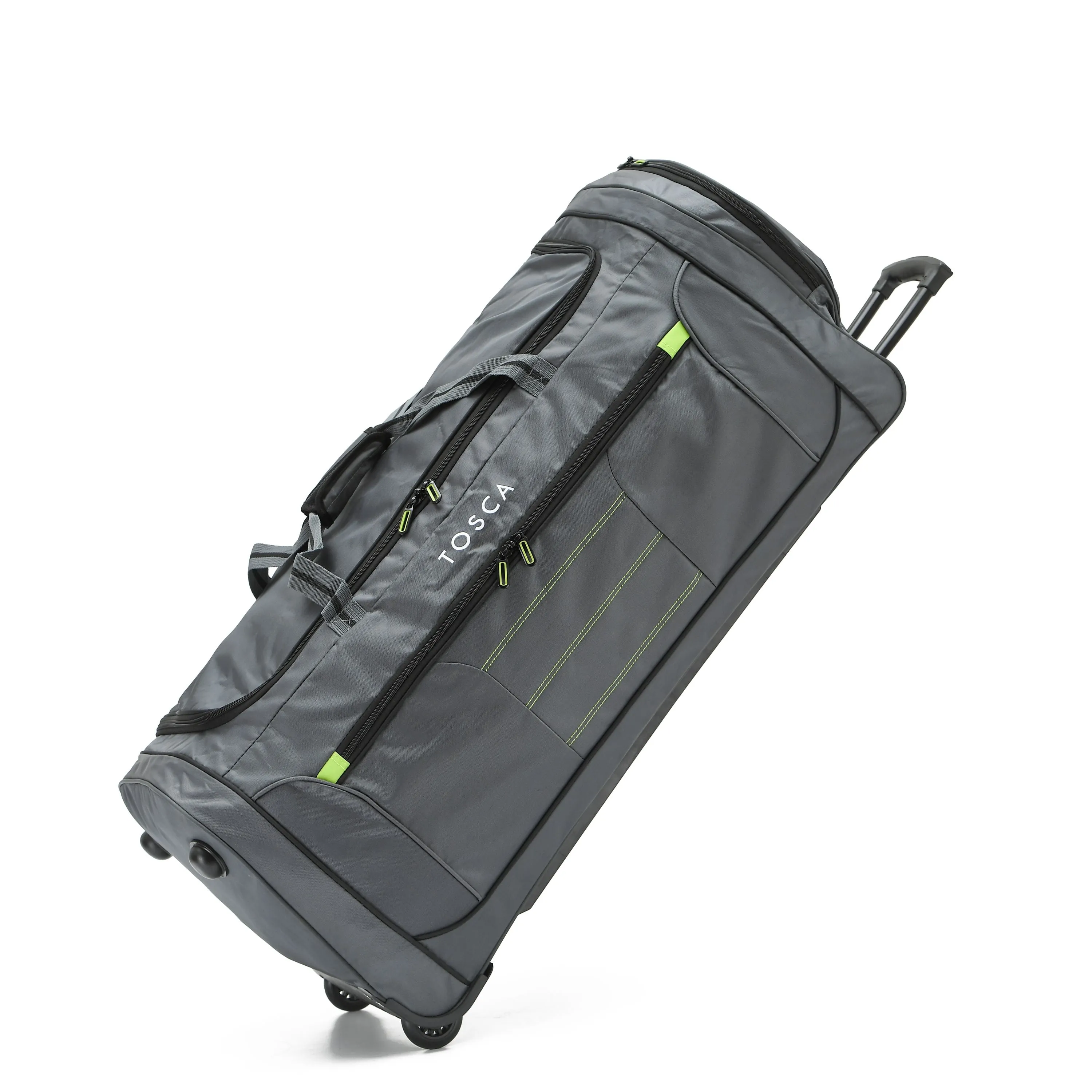 Tosca - TCA794 90cm Jumbo Wheeled Duffle Bag - Grey/Lime