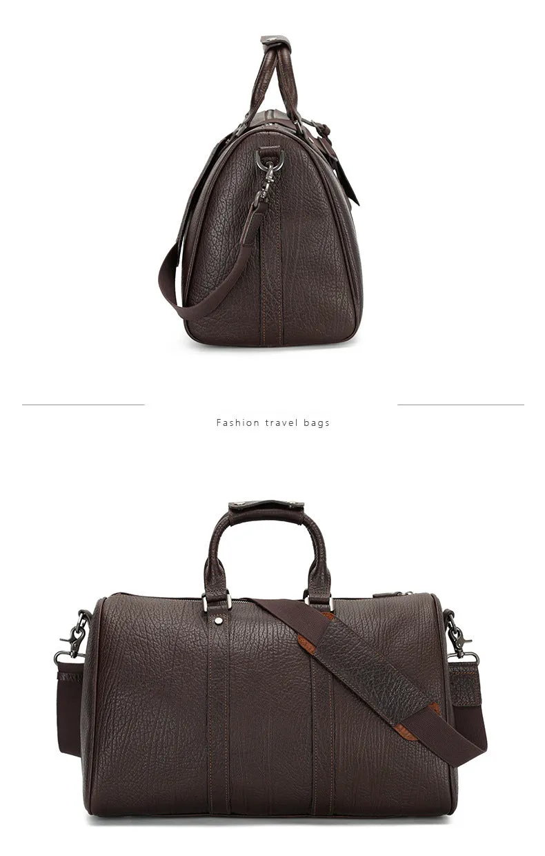 Vintage Cowhide Leather Weekend Bags for Traveling P0092