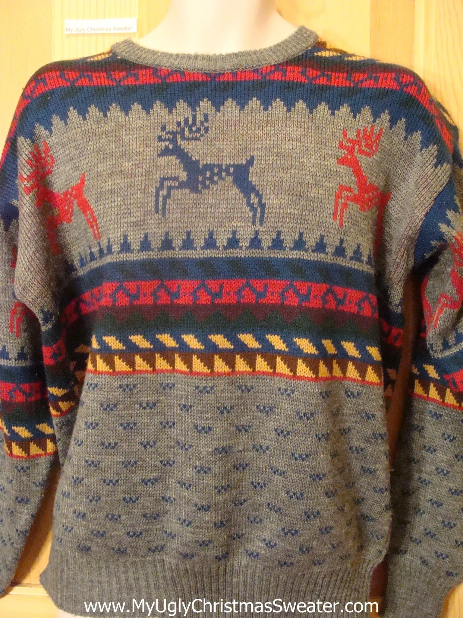 Vintage Reindeer 2sided Ugly Christmas Sweater