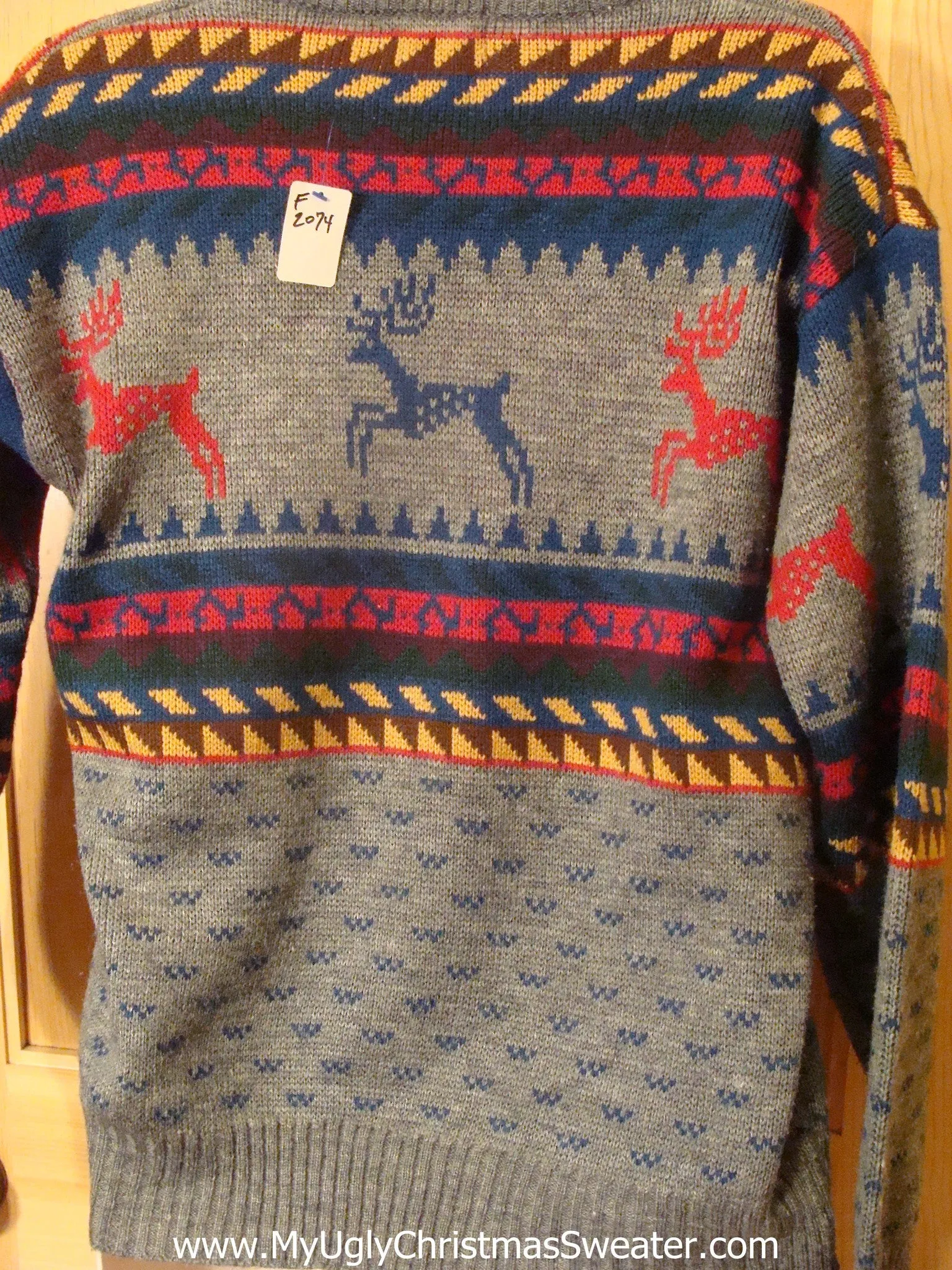 Vintage Reindeer 2sided Ugly Christmas Sweater