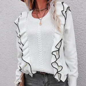 Vintage White Sweater Womens Pullover