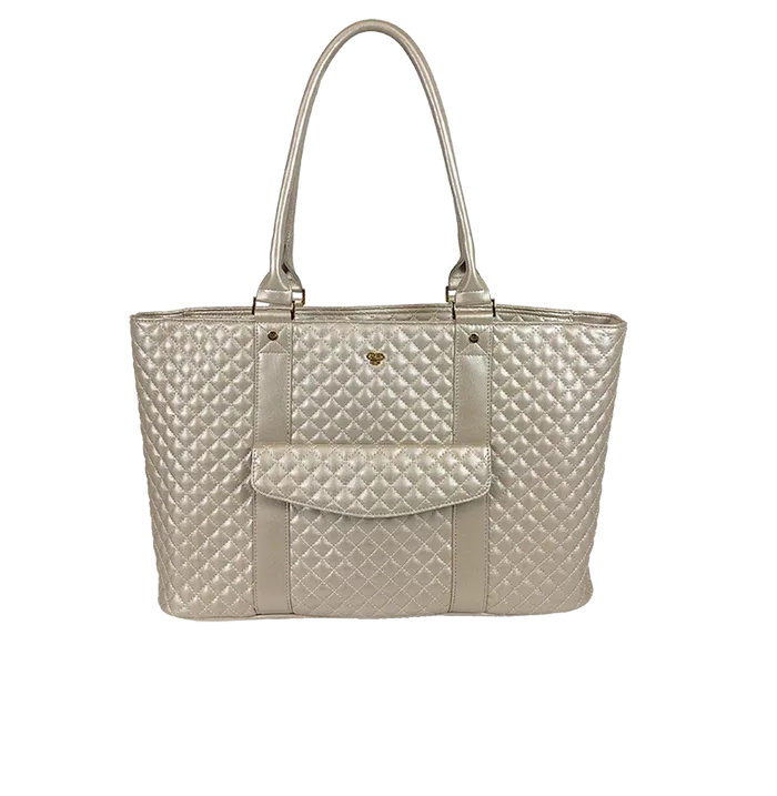 VIP - Travel Tote - White Gold Quilted