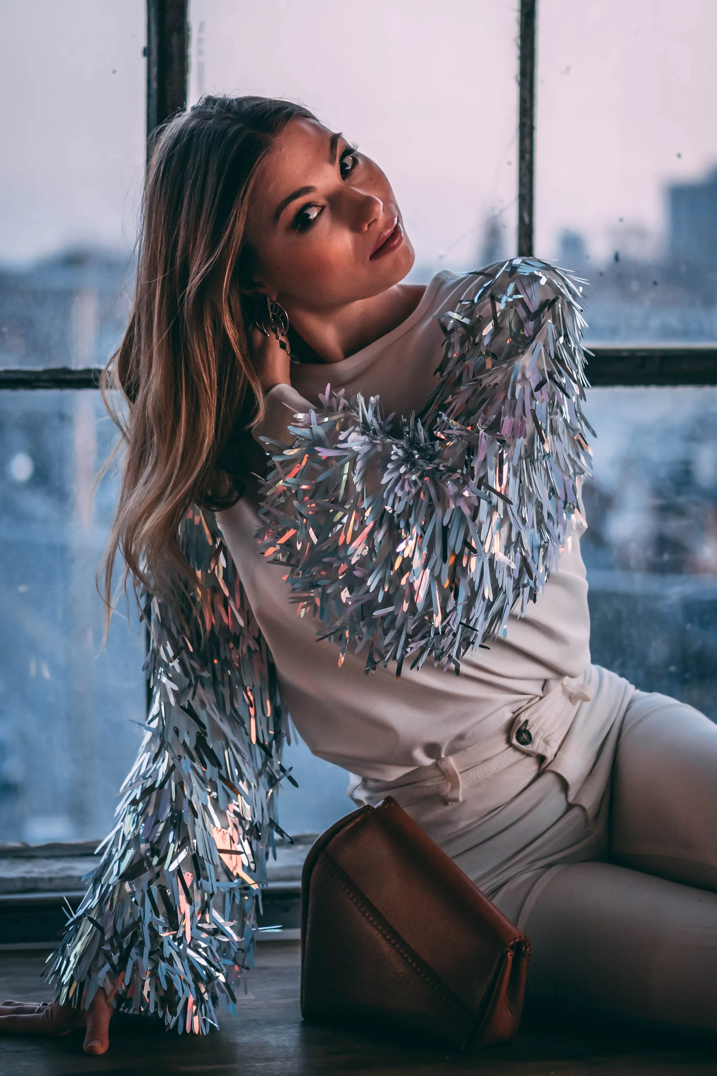 White Confetti Sweater