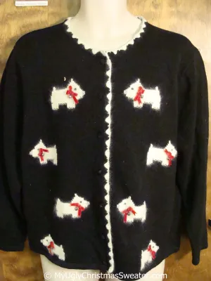 White Westie Dogs Themed Tacky Christmas Sweater