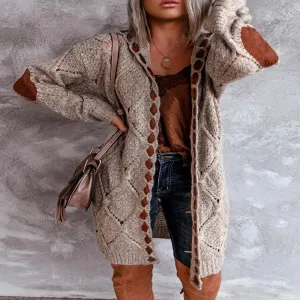 Women Knitting Long Sleeves Cardigan Sweaters