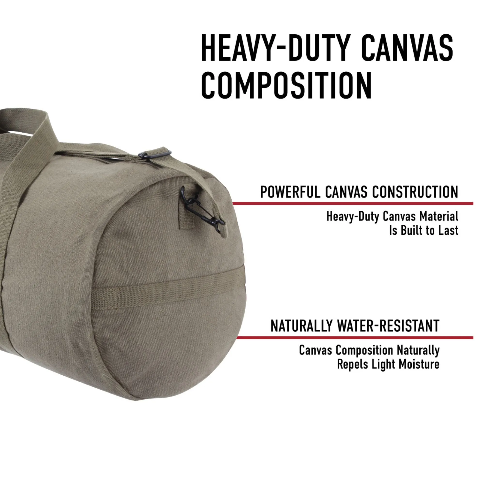 Work Brown Heavyweight Cotton Canvas Duffle Bag Sports Gym Shoulder & Carry Bag 24"x12"x12"