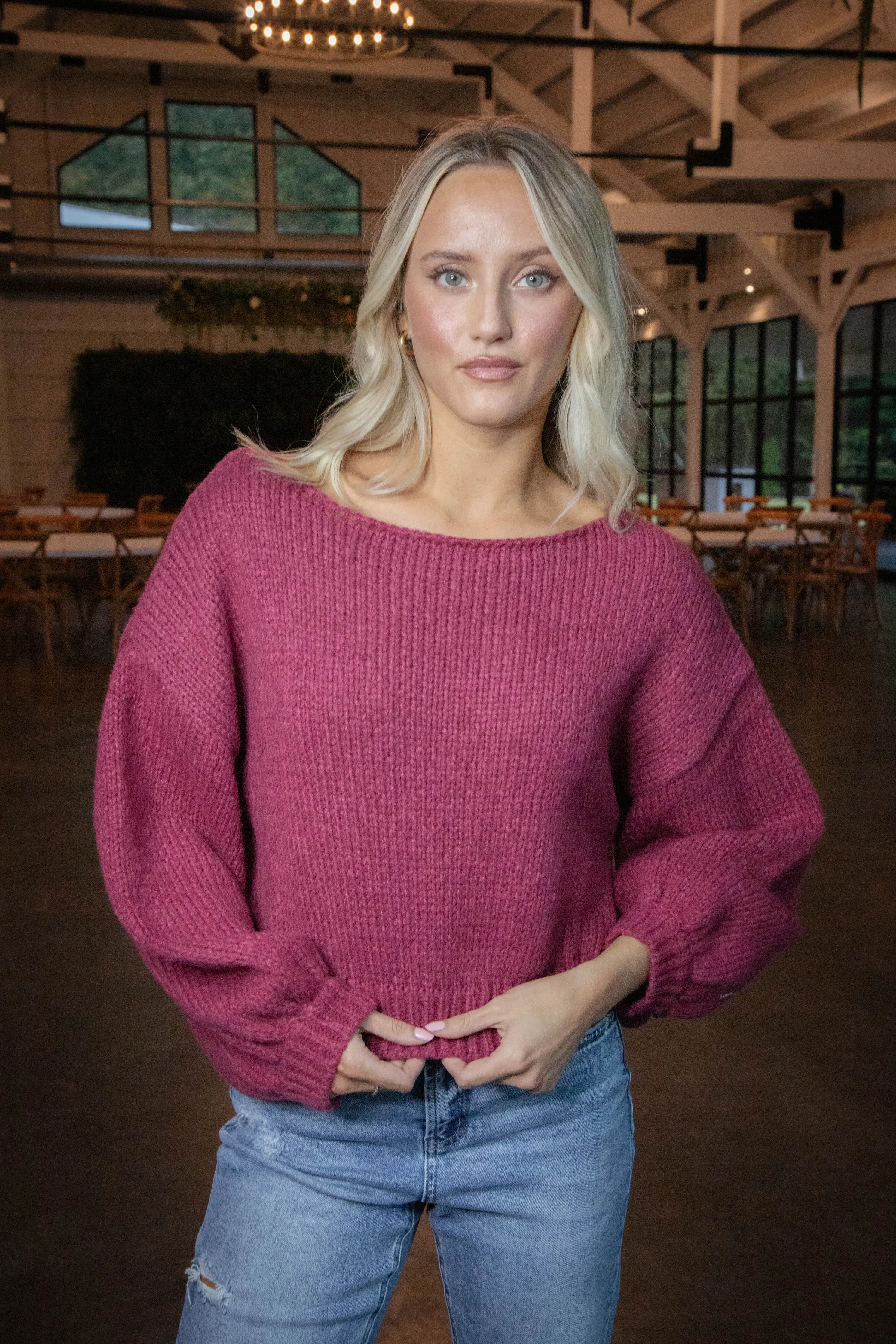 Ziva Boat Neck Cropped Sweater, Rose